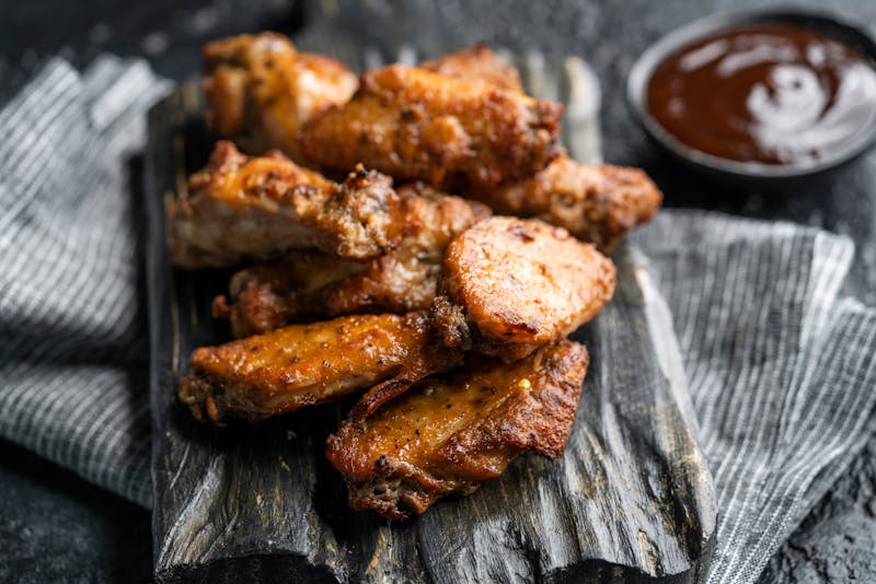 Coal roasted Buffalo wings
